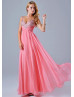Spaghetti Straps Beaded Ruched Chiffon Elegant Long Prom Dress Spaghetti Straps Beaded Ruched Chiffon Elegant Long Prom Dress